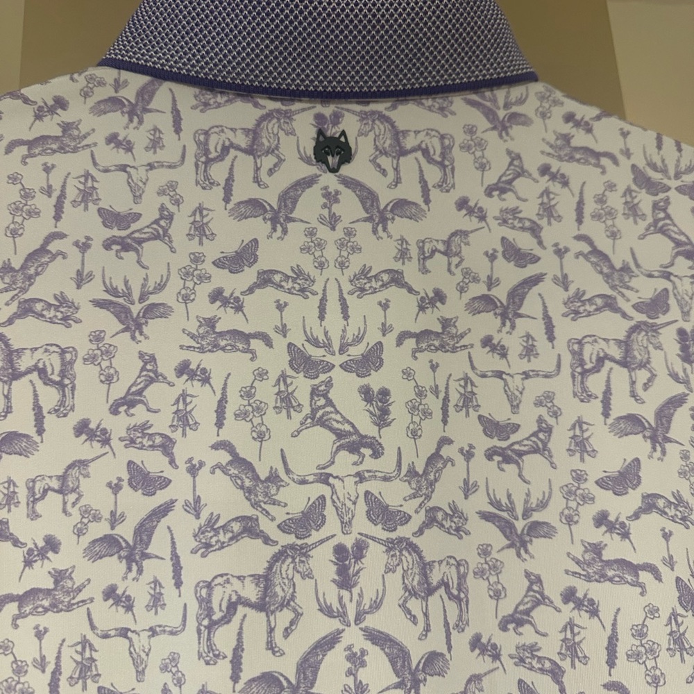 Greyson White and Purple Patterned Men's Shirt - worn once - Picture 2 of 4